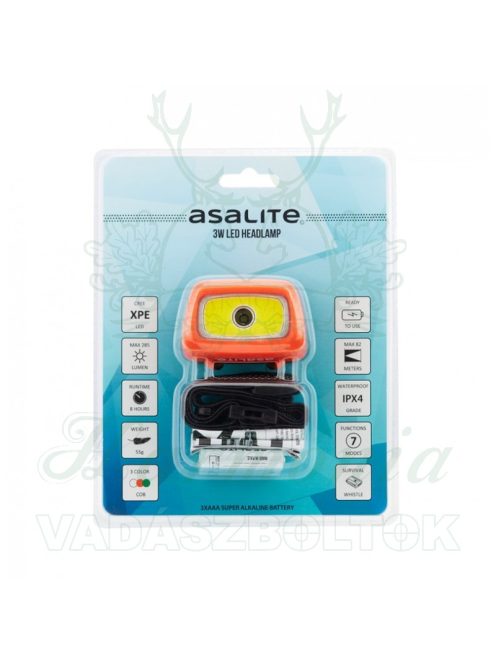Asalite akkumulátoros fejlámpa 3W Cree Led